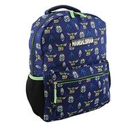 Disney Star Wars Mandalorian Baby Yoda Sac à dos d'école 16" pour garçon et fille, bleu/vert, Taille unique, Sac à dos d'école Star Wars Mandalorian Baby Yoda 40,6 cm