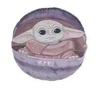 Disney"Star Wars The Mandalorian""The Child"" Grey, Green, Tan Decorative Round Toddler Pillow"