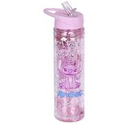 DISNEY Stitch ANGEL bouteille d'eau avec embout, bouteille transparente 550 ml (Rose Angel)
