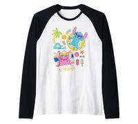Disney Stitch & Angel Life's Better by the Beach Summer Trip Manche Raglan