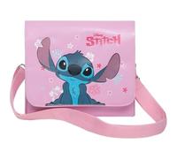 Disney Stitch & Angel Sac à main à bandoulière rose pour filles - Film officiel Lilo & Stitch | Joli sac à bandoulière pour enfants et adolescents | Cadeaux pour filles | Longue bandoulière réglable