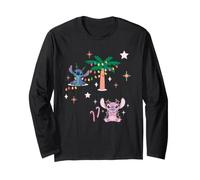 Disney Stitch & Angel Tropical Christmas Starry Holiday Vibe Manche Longue