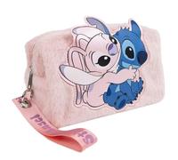Disney Stitch & Angel - Trousse de Maquillage avec Fermeture Éclair - Pochette Cosmétique Douce et Légère - Trousse Beauté et Voyage pour Filles et Fans Disney
