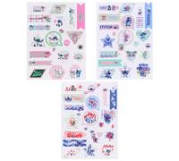 DISNEY Stitch Autocollants transparents pour la décoration, réutilisables SET 63 PIÈCES (B)