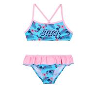 Disney Stitch Bikini Fille 3-8 Ans Costume Mer Deux Pièces Officiel Premium 82% Polyester 18% Élasthanne Séchage Rapide Motifs Colorés Été, 18069 Rose clair, 8 ans