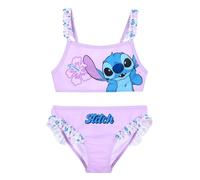 Disney Stitch Bikini Fille 3-8 Ans Costume Mer Deux Pièces Officiel Premium 82% Polyester 18% Élasthanne Séchage Rapide Motifs Colorés Été, 18070 Violet, 3 ans