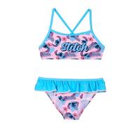 Disney Stitch Bikini Fille 3-8 Ans Costume Mer Deux Pièces Officiel Premium 82% Polyester 18% Élasthanne Séchage Rapide Motifs Colorés Été, 18069 Bleu, 8 ans