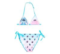Disney Stitch Bikini Fille 6-16 Ans Costume Mer Deux Pièces Officiel Premium Tissu Technique 82% Polyester 18% Elastan Fantasmes Été Piscine, 18232 Bleu, 10 ans
