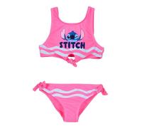 Disney Stitch Bikini Fille 6-16 Ans Costume Mer Deux Pièces Officiel Premium Tissu Technique 82% Polyester 18% Elastan Fantasmes Été Piscine, 18235 Rose, 10 ans