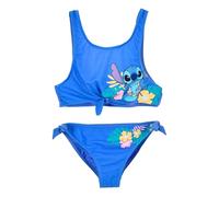Disney Stitch Bikini Fille 6-16 Ans Costume Mer Deux Pièces Officiel Premium Tissu Technique 82% Polyester 18% Elastan Fantasmes Été Piscine, 18059 Bleu, 14 ans