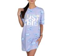 Disney Stitch Bleu, Chemise de Nuit pour Femme, Coton Chemise de Nuit pour L'ÉTÉ (Bleu, M)