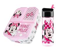 Disney Minnie Mouse Boîte à Goûter avec Compartiments et Gourde Fille avec Paille