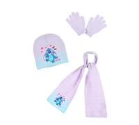 Disney Stitch Bonnet, Écharpe et Gants pour Fille, Ensemble d'hiver pour Fille, Écharpe et Gants Chapeau Stitch et Angel, Accessoires d'hiver pour Enfants - Violet