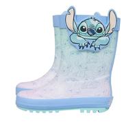 Disney Stitch Bottes en caoutchouc pour enfants sous licence officielle en PVC bleu avec oreilles 3D imperméables et confortables pour garçons et filles, tailles 36 à 34, bleu, 30 EU