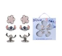 Disney Stitch Boucles d’Oreilles Enfant - Set de 3 Paires Stitch & Fleur - Bijoux Lilo & Stitch - Cadeau Fille Fans Disney