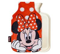 Disney Stitch Bouillotte avec Housse, Bouillotte Regles Douloureuses, Bouillotte Eau Chaude pour Soulagement de la Douleur Dos Cou et Épaules(Minnie 1700 ML)