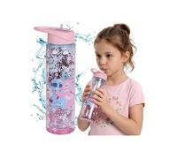 DISNEY Stitch Bouteille d'eau avec embout et poignée, bouteille transparente avec tube 550 ml