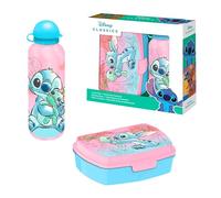 Disney Stitch Bouteille et Boîte à Déjeuner, Gourde D'eau Design Stitch et Scrump pour Filles, Bouteille de Voyage en Aluminium, Capacité 500 ml