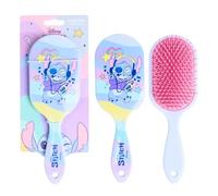 Disney Stitch Brosse à cheveux démêlante mignonne et fonctionnelle semi-rectangulaire pour tous les types de cheveux, douce pour les enfants et les adultes