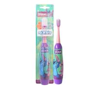 Disney Stitch Brosse à dents à piles pour enfants - Poils doux, technologie vibrante pour un nettoyage supérieur, douce pour les dents et les gencives, poignée facile à saisir, comprend 1 pile AA,