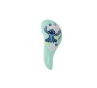 DISNEY STITCH - Brosse Démêlante Mini S - Démêlage Fun Sans Tiraillement - Picots Ultra-Souples Anti-Noeuds - Manche S Antidérapant - Format Poche - Design Coloré - Produit Officiel Disney