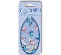 Disney Stitch Brosse démêlante ovale bleue avec paillettes liquides en mouvement et imprimé du sympathique extraterrestre