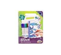 Disney Stitch Cahier Effaçable | Livre d'Activités Réutilisable, 40 Pages | Bloc d'activités wipe-clean avec 5 feutres, coloriages de Stitch et tracés, effacer avec le capuchon et recommencer