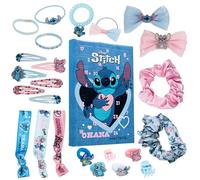 Disney Stitch Calendrier de l'Avent 2025 Fille Ado Compte à Rebours Noel 24 Surprises Cheveux Accessoires Kawaii Élastiques Chouchous Cadeau Fille (Bleu)