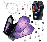 Disney The Nightmare Before Christmas Calendrier de l'Avent 2024 pour Fille - Bijoux avec Bracelet Charms (Bijoux Noirs)