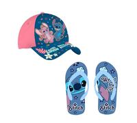 Disney Stitch Casquette Baseball Tong pour Fille, Set D'été Stitch et Angel, Taille EU 27/28 | Bleu Marine