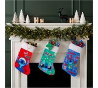 Disney Stitch Chaussette de Noel, Lot de 3 Chaussettes de Noel pour Enfants, Ados et Adultes