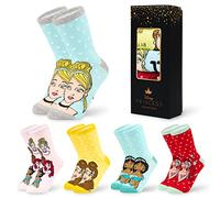 Disney Femme Chaussettes 5 Paires Princesse Princesses Respirant Décontracté