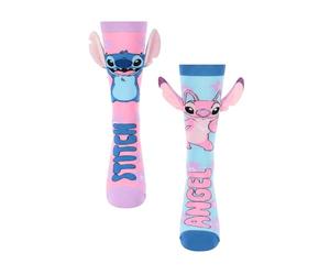 Disney Stitch Chaussettes Hautes pour Fille, Motif Stitch et Angel 3D Chaussettes en Coton, Cadeau pour Filles et Adolescentes, Taille Unique