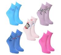 Disney Stitch Chaussettes pour Filles, Lilo Stitch et Angel Design Lot de 5 Chaussettes Classiques, Taille EU 23/26