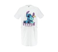 Disney Stitch Chemise de Nuit pour Femmes, Robe Courte Stitch Design, Pyjama D’été, Cadeau pour Femmes et Adolescents | Taille L, Blanc