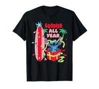 Disney Stitch Christmas "Goodish All Year" Funny Holiday T-Shirt