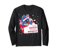 Disney Stitch Christmas Nice Unless Proven Naughty Holiday Manche Longue