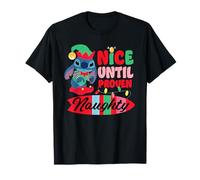 Disney Stitch Christmas "Nice Until Proven Naughty" Holiday T-Shirt