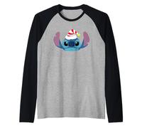 Disney Stitch Christmas Santa's Elf Hat Holiday Big Face Manche Raglan
