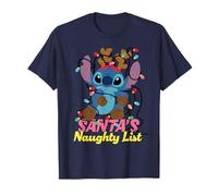 Disney Stitch Christmas "Santa's Naughty List" Funny Holiday T-Shirt