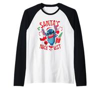 Disney Stitch Christmas Santa's Nice List Funny Holiday Manche Raglan