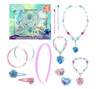 Disney Stitch Coffret Beauté Filles, Comprenant 2 Bagues, 4 Bracelets, Collier, 2 Pinces à Cheveux, 2 Extensions de Cheveux et Un Bandeau, Accessoires Cheveux, Filles