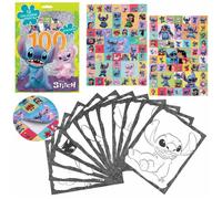 DISNEY Stitch Coffret de dessin/peinture, 100 autocollants + coloriages, kit créatif pour enfants