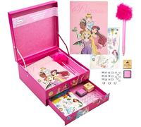 Disney Kit de Scrapbooking Enfant - Coffret Papeterie Fantaisie Carnet Stylo Strass Autocollants Idée Cadeau Stitch (Rose Princesse)