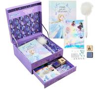 Disney Kit de Scrapbooking Enfant - Coffret Papeterie Fantaisie Carnet Stylo Strass Autocollants Idée Cadeau Stitch (Violet Reine des Neiges)