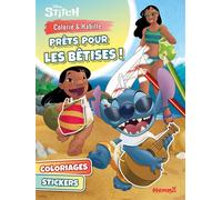 Colorie & Habille - Prêts pour les bêtises ! - Livre de coloriage 5 ans - Livre de coloriage avec autocollants - Livre de coloriage Stitch - Autocollants Stitch - Livre de coloriage mode