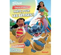 Colorie & Habille - Prêts pour les bêtises ! - Livre de coloriage 5 ans - Livre de coloriage avec autocollants - Livre de coloriage Stitch - Autocollants Stitch - Livre de coloriage mode