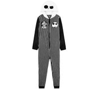 Disney Stitch Combinaison Pyjama Enfant Fille avec Capuche, Pyjama Pilou Pilou Enfant et Ado (Noir/Blanc Jack, 7-8 Ans)