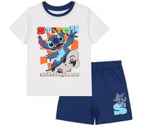 Disney Stitch Coton Pyjama Deux pièces à Manches Courtes pour garçon pour L'ÉTÉ (FR/ES, Numérique, 110, Taille Normale, Bleu et Blanc)
