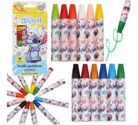 DISNEY Stitch Crayons pastel pour l'école, pastels à l'huile pour enfants, crayons gras 12 COULEURS